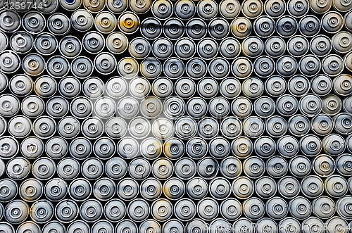 Image of Wall of spray paint cans