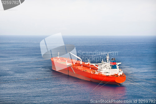 Image of Red oil tanker.