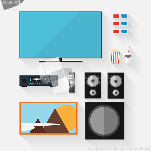 Image of Vector video equipment icon set