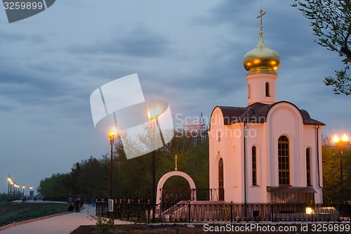 Image of Evening view of a small church