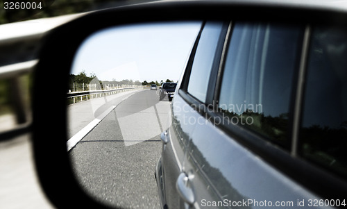 Image of Car mirror reflection