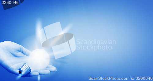 Image of Background with lit lightbulb