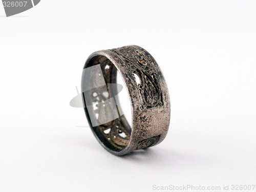 Image of Ancient a ring on a white background. Isolated
