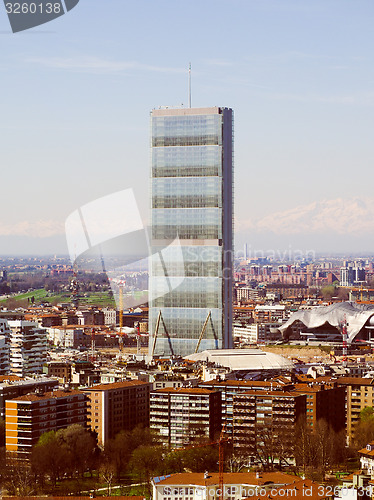 Image of Retro look Milan aerial view