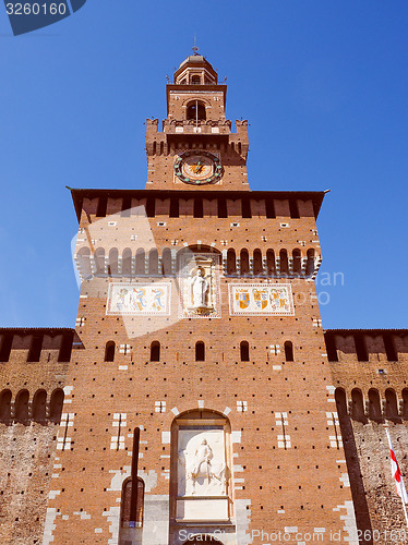 Image of Retro look Castello Sforzesco Milan