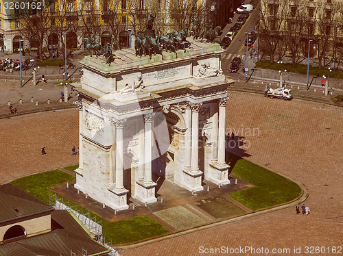 Image of Retro look Milan aerial view