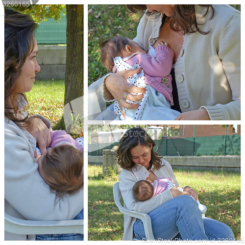 Image of Woman breastfeeding set