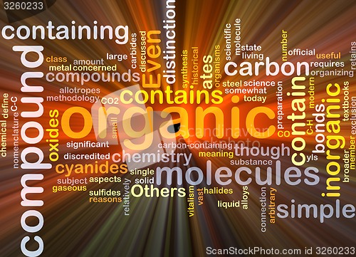 Image of Organic compound background concept glowing