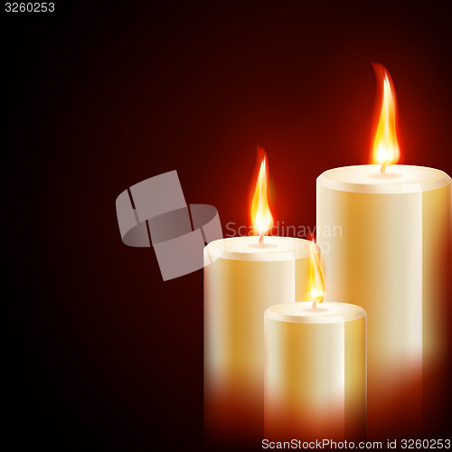 Image of Candles on dark background. EPS 10