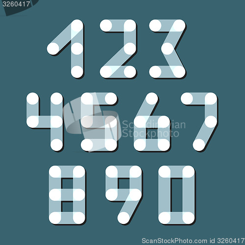 Image of Numbers set modern style. Icons. Vector illustration.