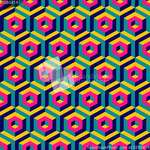 Image of Seamless abstract 3d background with hexagonal elements. 