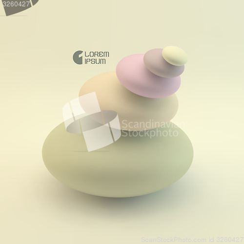 Image of Spa stones. Vector 3d illustration.