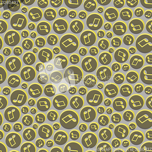 Image of Musical seamless pattern with music notes. 