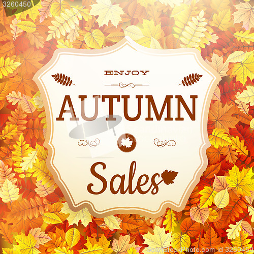 Image of Autumn sale vntage signboard. EPS 10