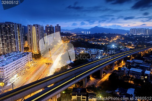 Image of Long Ping, hong kong urban downtown at night