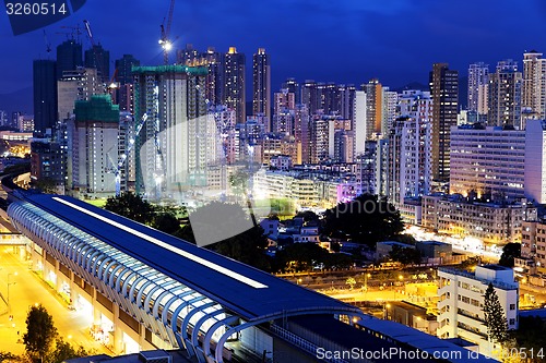 Image of Long Ping, hong kong urban downtown at night