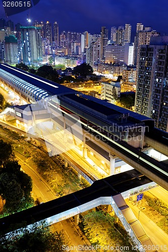 Image of Long Ping, hong kong urban downtown at night