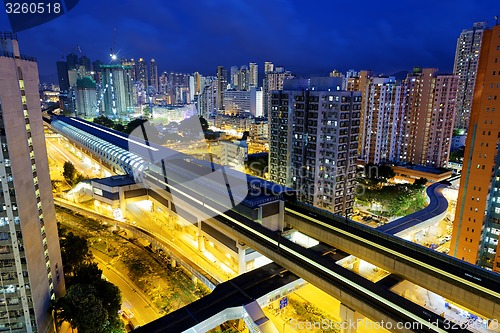 Image of Long Ping, hong kong urban downtown at night
