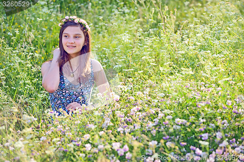 Image of Girl Outdoors enjoying nature