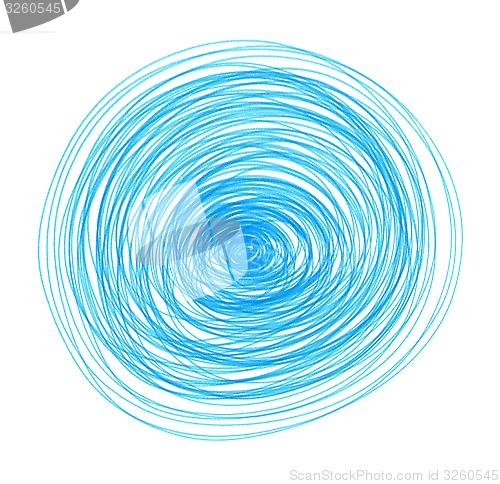 Image of Abstract blue drawn round elements for design