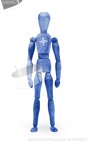 Image of Wood figure mannequin with flag bodypaint - NATO