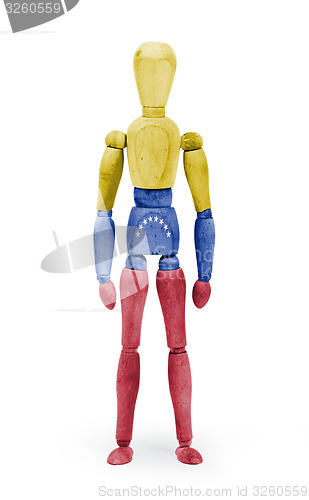 Image of Wood figure mannequin with flag bodypaint - Venezuela