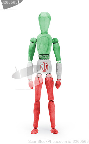 Image of Wood figure mannequin with flag bodypaint - Iran
