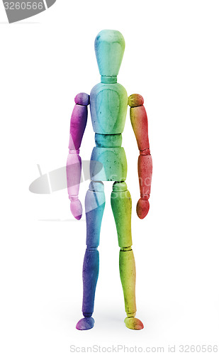 Image of Wood figure mannequin with bodypaint - Multi colored