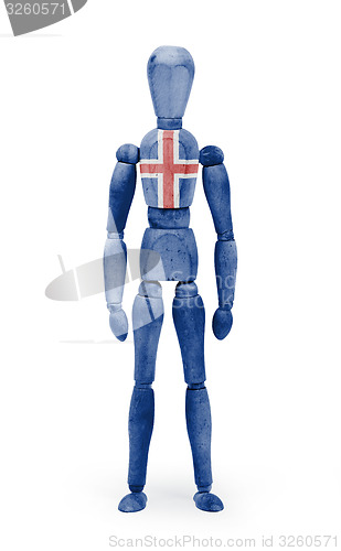 Image of Wood figure mannequin with flag bodypaint - Iceland