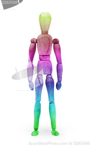 Image of Wood figure mannequin with bodypaint - Multi colored