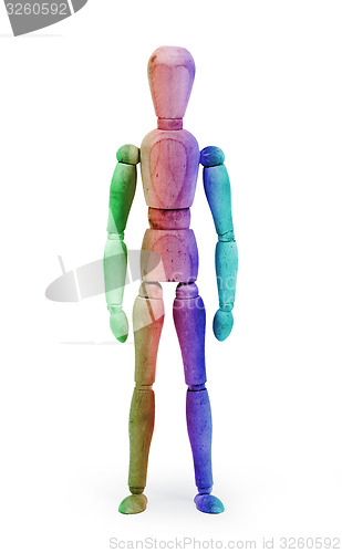 Image of Wood figure mannequin with bodypaint - Multi colored