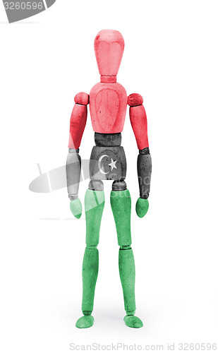 Image of Wood figure mannequin with flag bodypaint - Libya