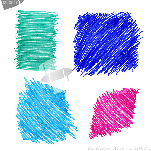 Image of Abstract color drawn elements for design