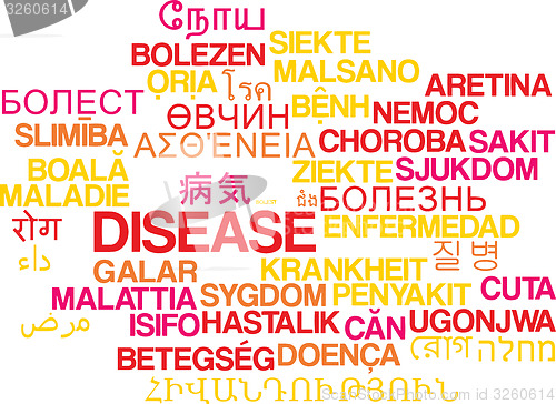 Image of Disease multilanguage wordcloud background concept