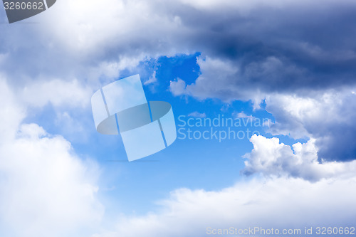 Image of Gentle blue cloudy sky frame