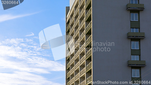 Image of High-rise building in blue sky
