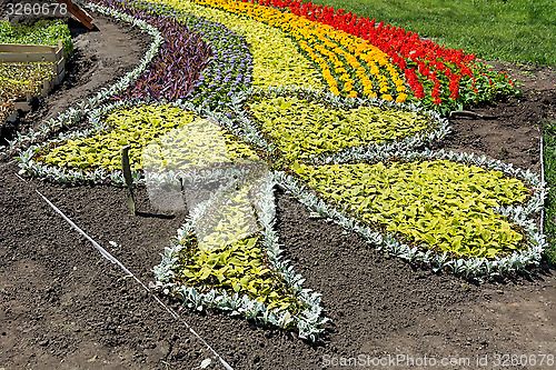 Image of Works on laying of flowerbeds.