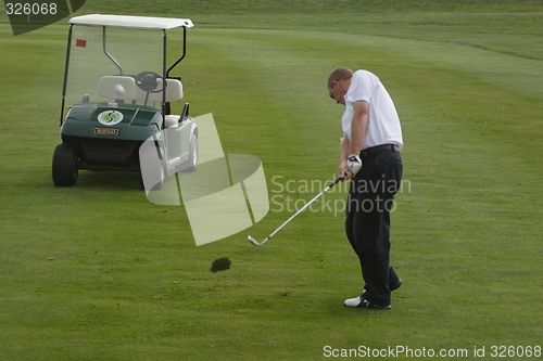 Image of Male golfer playing