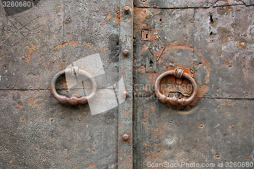 Image of Old vintage metal door texture