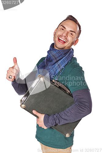 Image of Man gesturing thumb up
