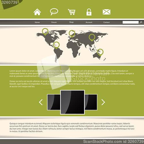 Image of Classy website template design with green stripes