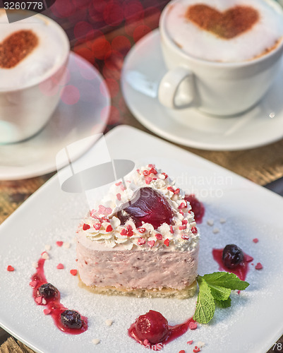 Image of heart-shaped valentine cake