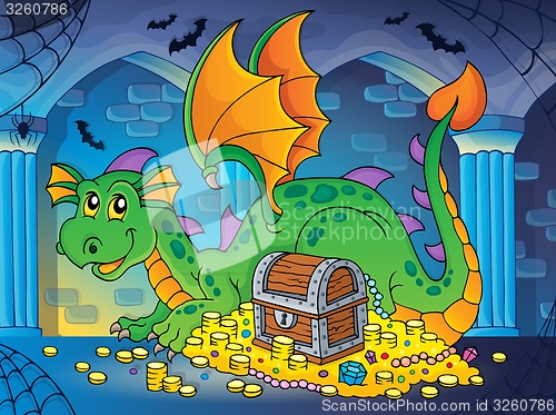 Image of Dragon with treasure theme image 2