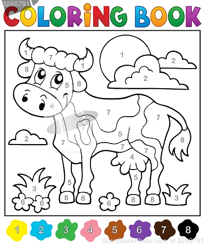 Image of Coloring book cow theme 2