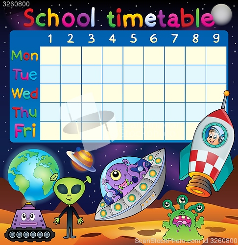 Image of School timetable space fantasy theme