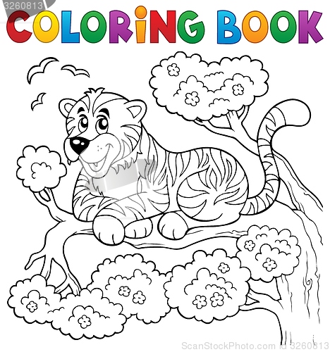 Image of Coloring book tiger theme 1