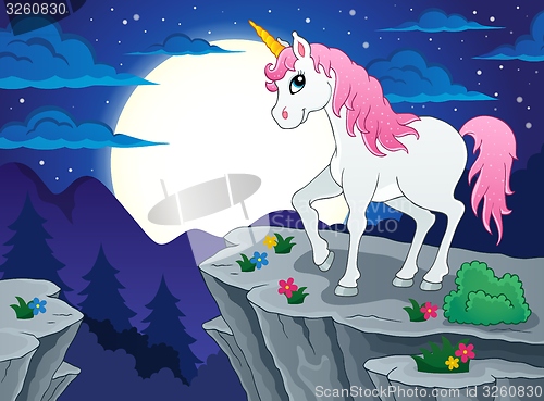 Image of Night scenery with unicorn