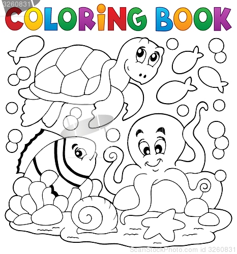 Image of Coloring book with sea animals 5