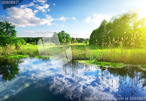 Image of Clouds in river