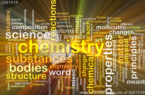 Image of Chemistry background concept glowing